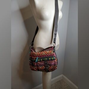 Lily Bloom Geometric Bright Color Print Purse